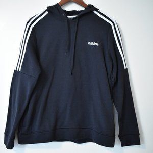 Adidas black Climalite hoodie with stripes halfway down sleeves size large